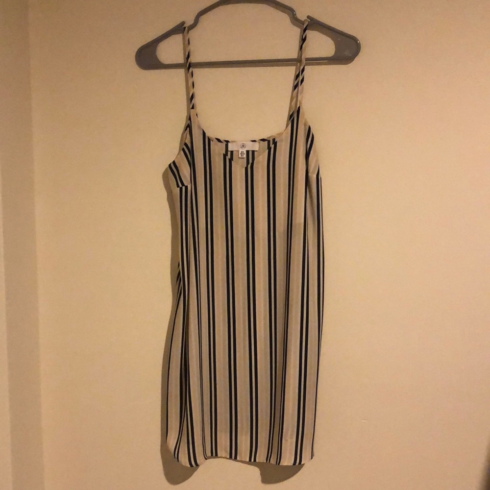 Striped Crepe Slip Dress